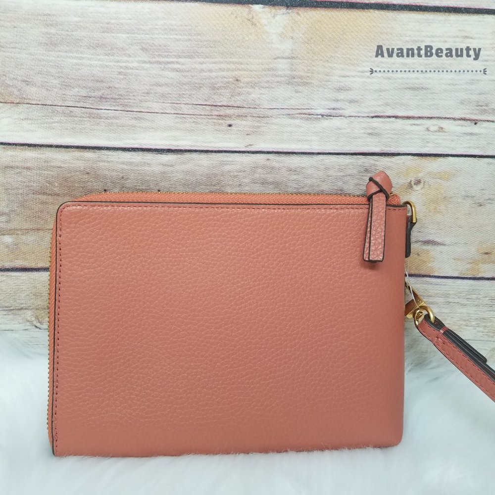 Tramonto Tory Burch Large Britten Zip Pouch New - Picture 8 of 11